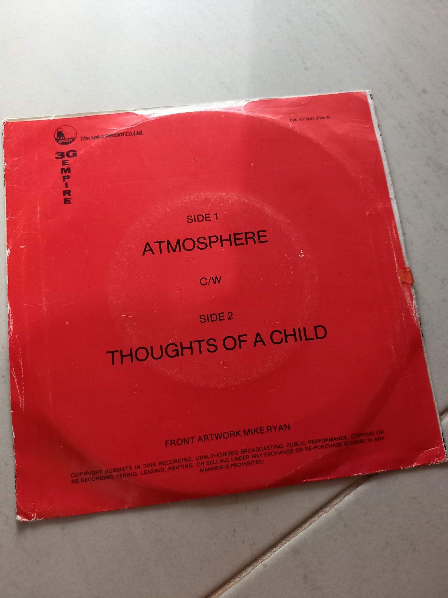 Disco single de vinil Atmosphere 1984