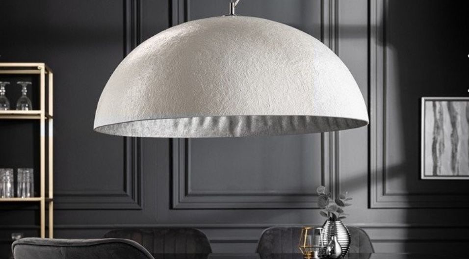 Piękna lampa Atelier Modo4u biało-srebrna do salonu 70cm