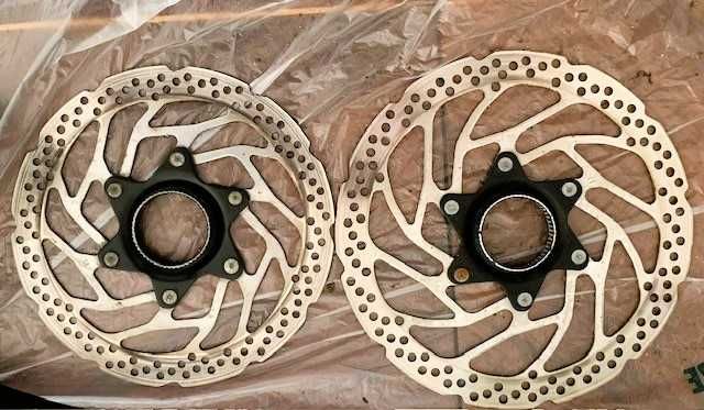 Discos Shimano SM-RT30 e Pedaleira Shimano XT - Usados