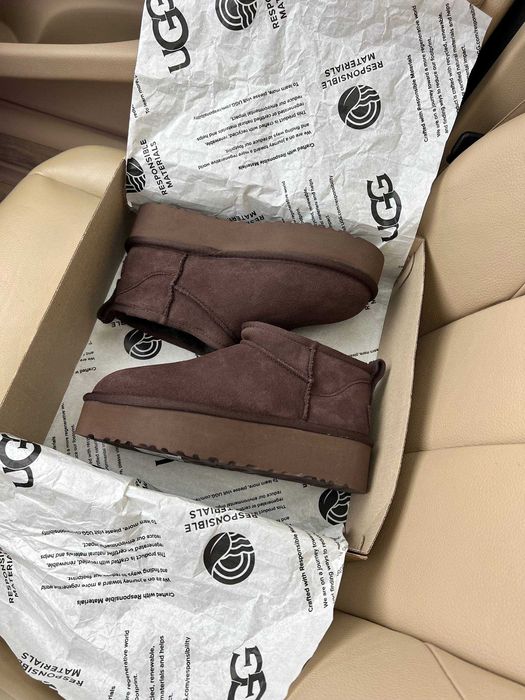 Уггі UGG Classic Ultra Mini Brown Platform Premium Угг Преміум (36-42)