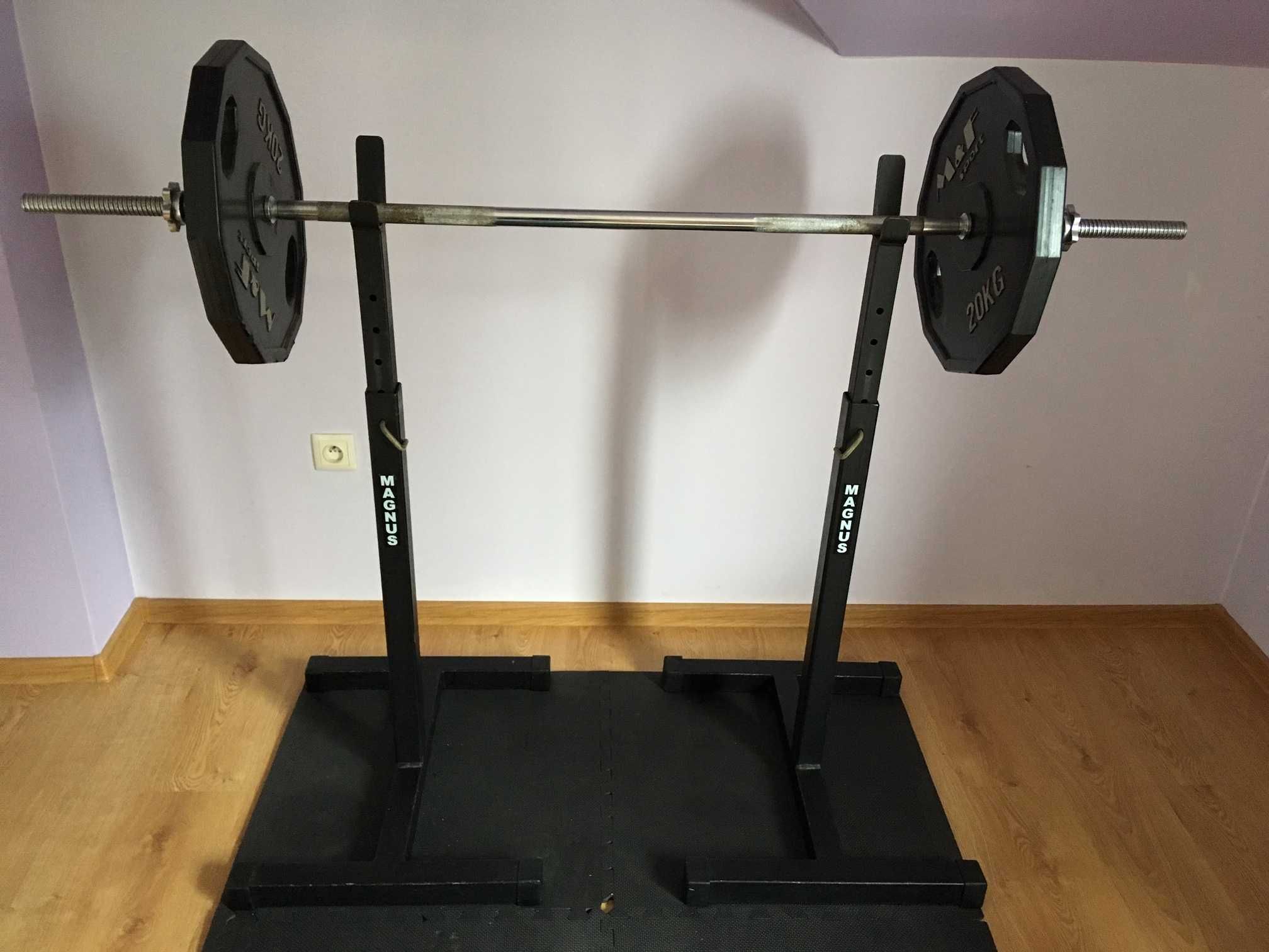 OKAZJA ! gryf  170cm,  obciążenie 2 x20 kg , 2 stojaki pod sztange