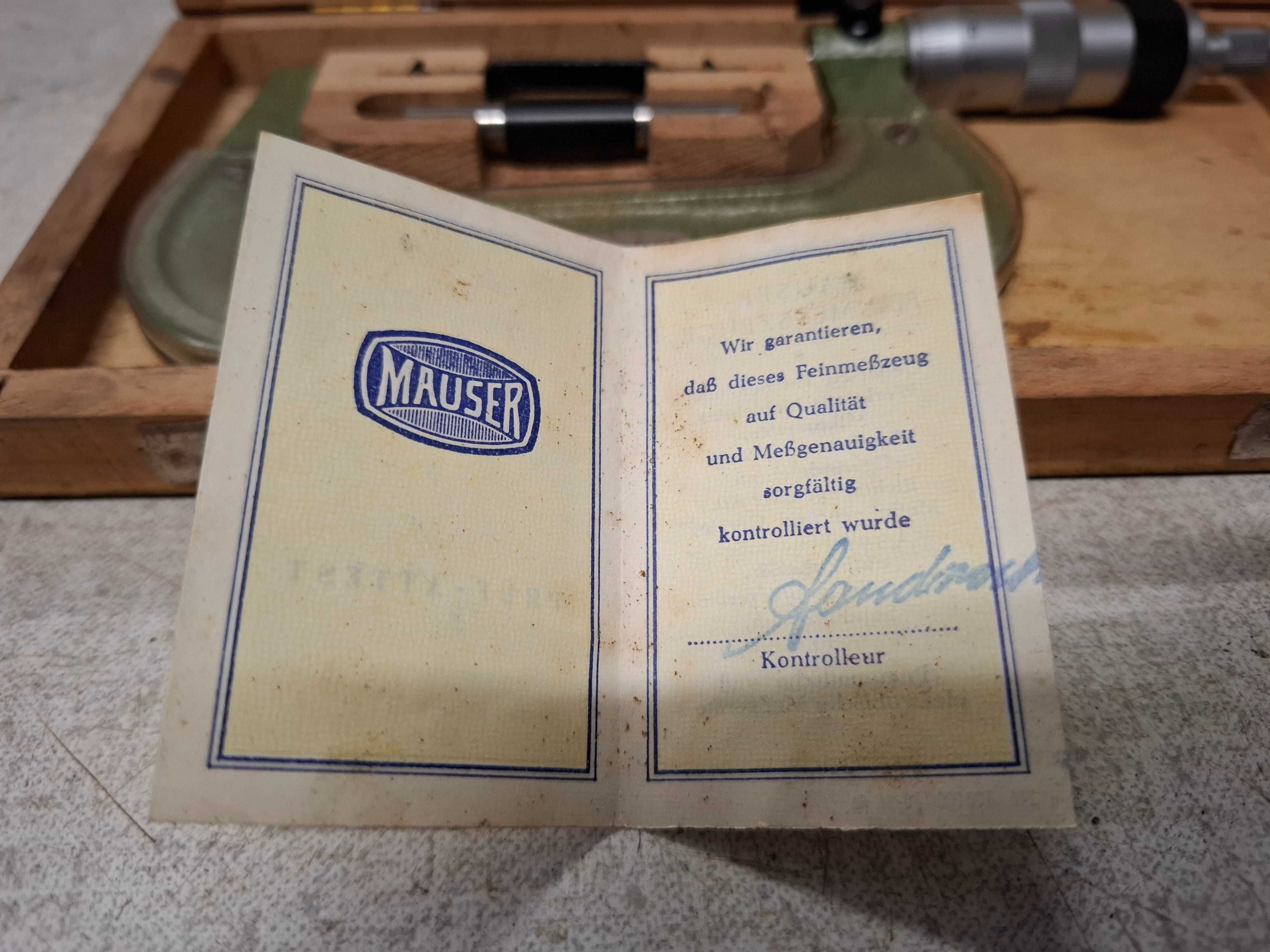 Niemiecki Mikrometr zewnętrzny Mauser 50–75 mm (0,01 mm)