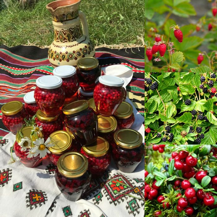 Суниця, брусниця, ожина, чорниця. У сиропі