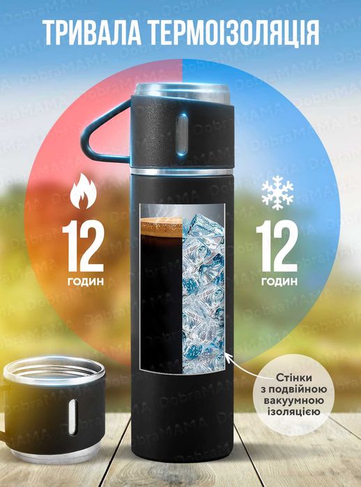 РАСПРОДАЖА! Термос дитячий в школу, термокружка для чая и кофе 0,5л