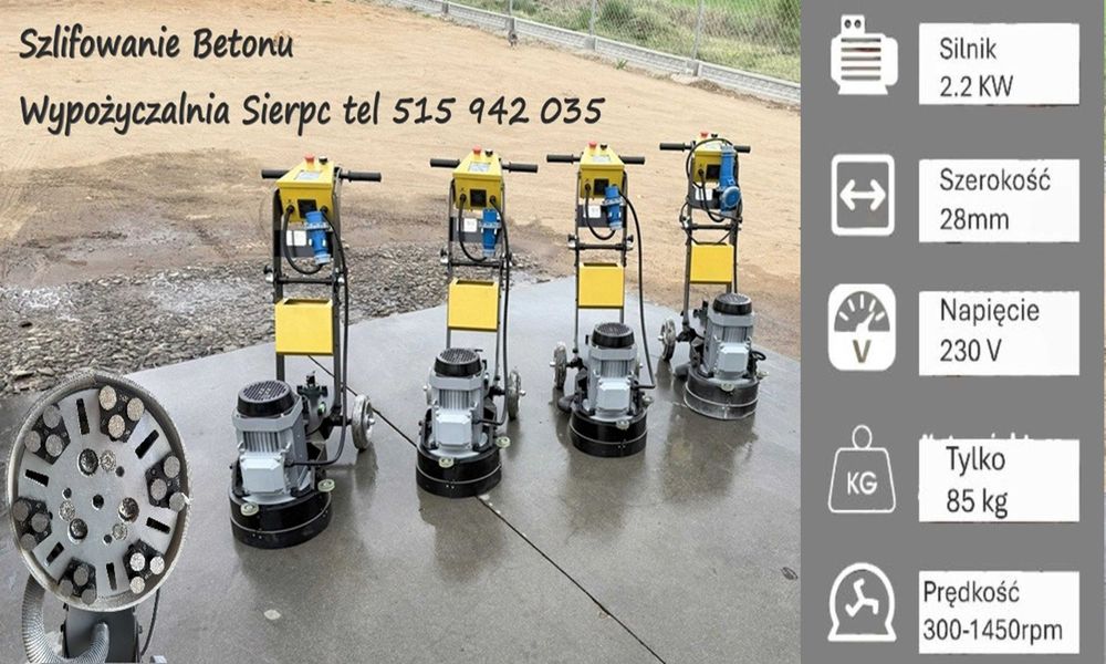 Wypożyczalnia szlifierek do betonu , szlifowanie betonu