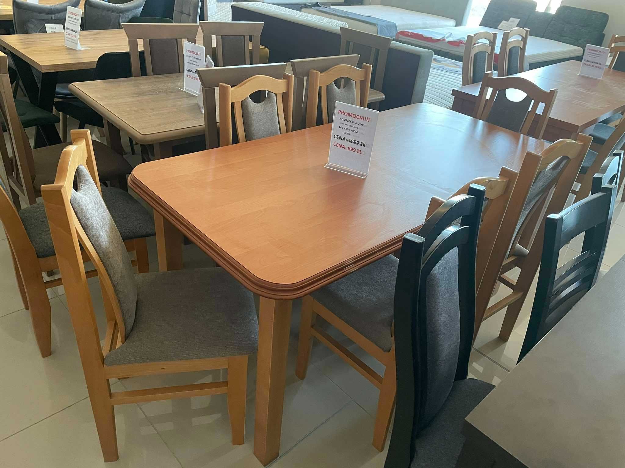 (11KW) Stół olcha rozkładany + 6 krzeseł, wyprzedaż 899 zł
