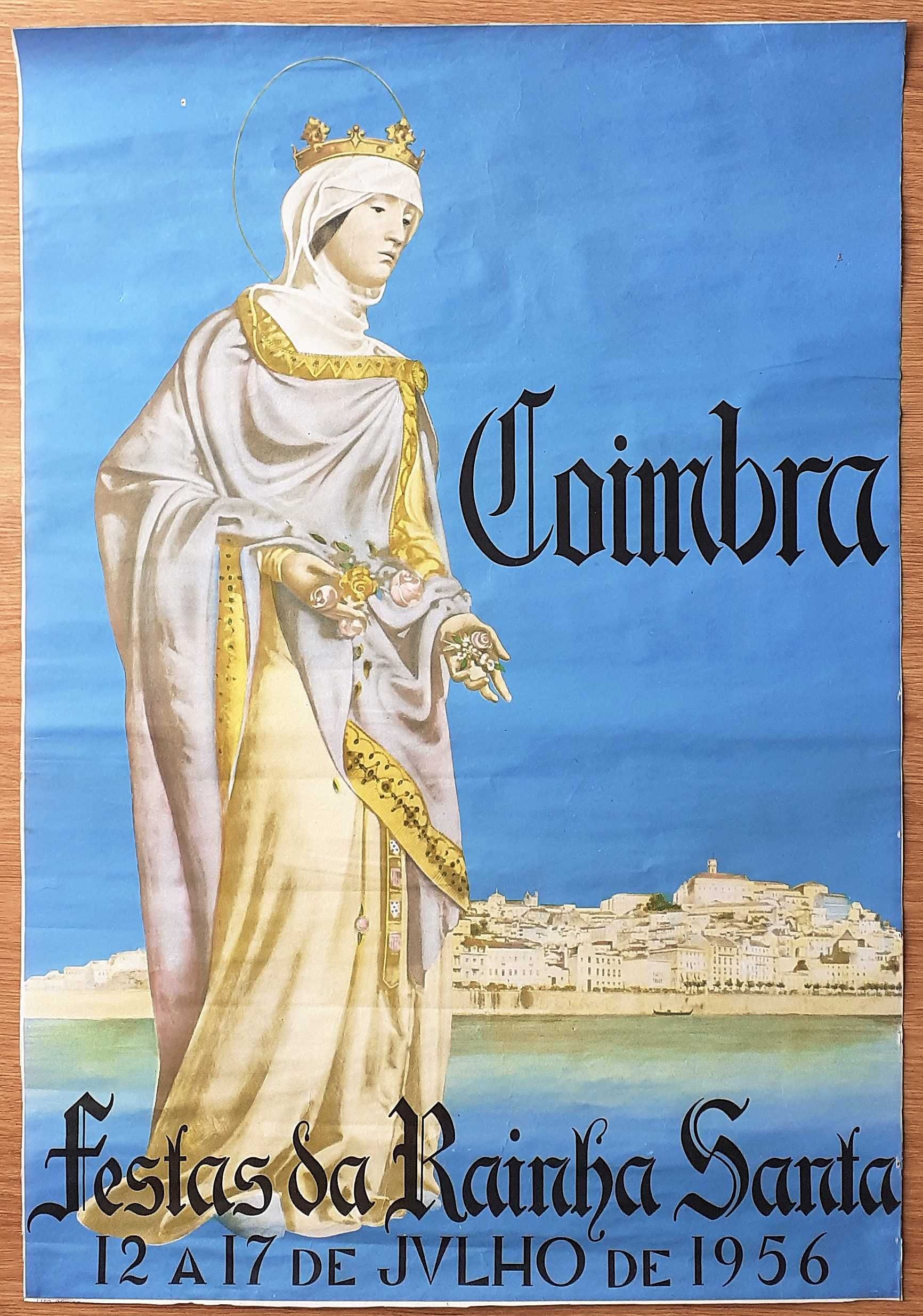 1956 Festas da Rainha Santa Coimbra POSTER de 1956 Cartaz 96x66 cm
