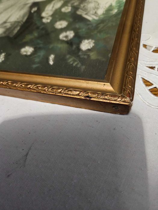 Stara rama, monidło obrazek komunijny lata 60