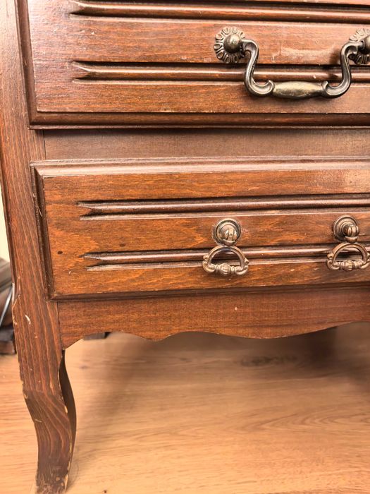 Antyczna komoda drewniana 5 szuflad ozdobna antyk