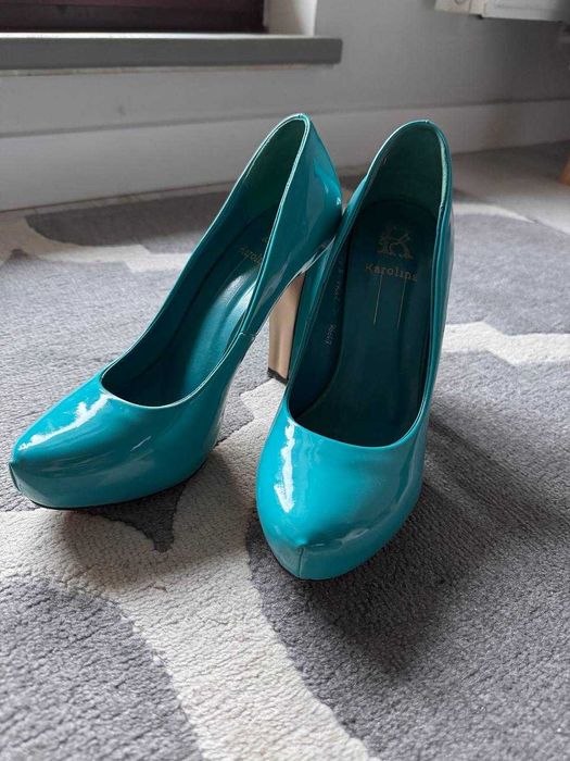 Turkusowe szpilki Karolina – rozmiar 39 – super cena!