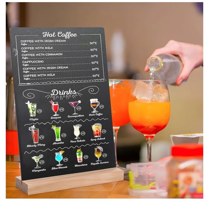 Zestaw 4 tablic kredowych ONUPGO z podstawą, 8 x 12 cal