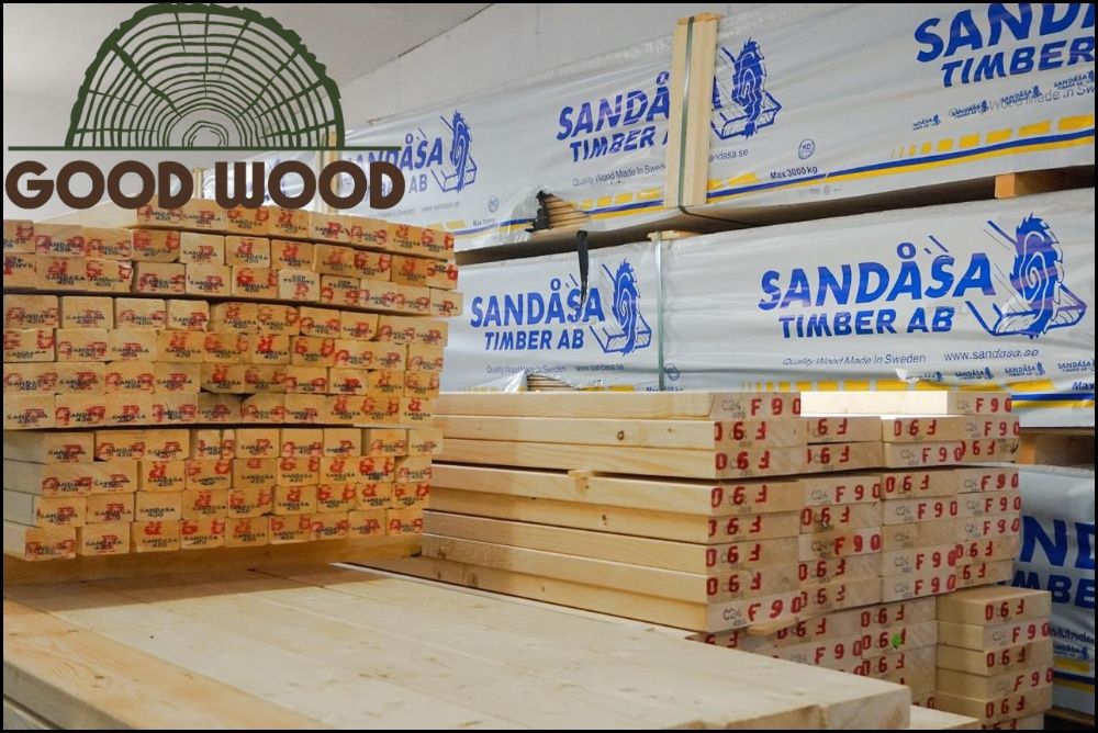 Legary tarasowe 45x145 C24 podłogowe kantówka DREWNO SKANDYNAWSKIE