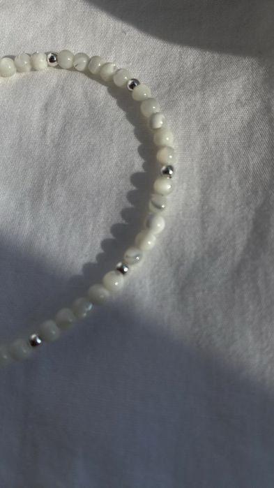 Намисто з пермамутру з літерою.Чокер .Ручна робота