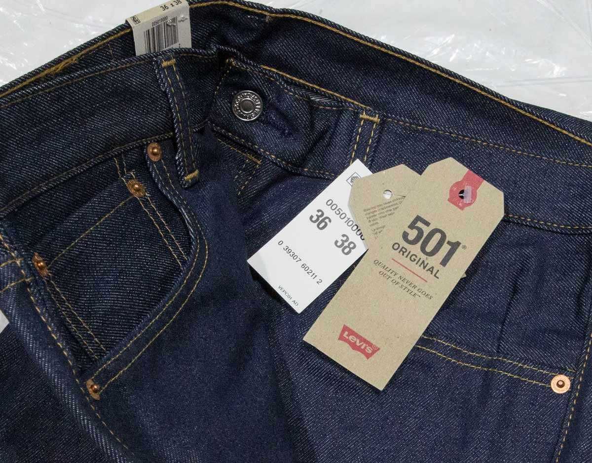 Мужские джинсы Levis 501 Original Shrink-to-Fit 005010000 сырой деним