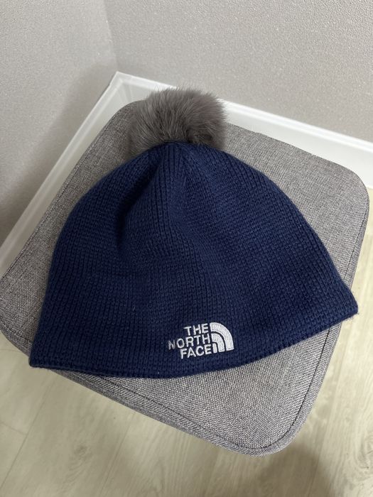 Шапка the north face з натуральним бубоном