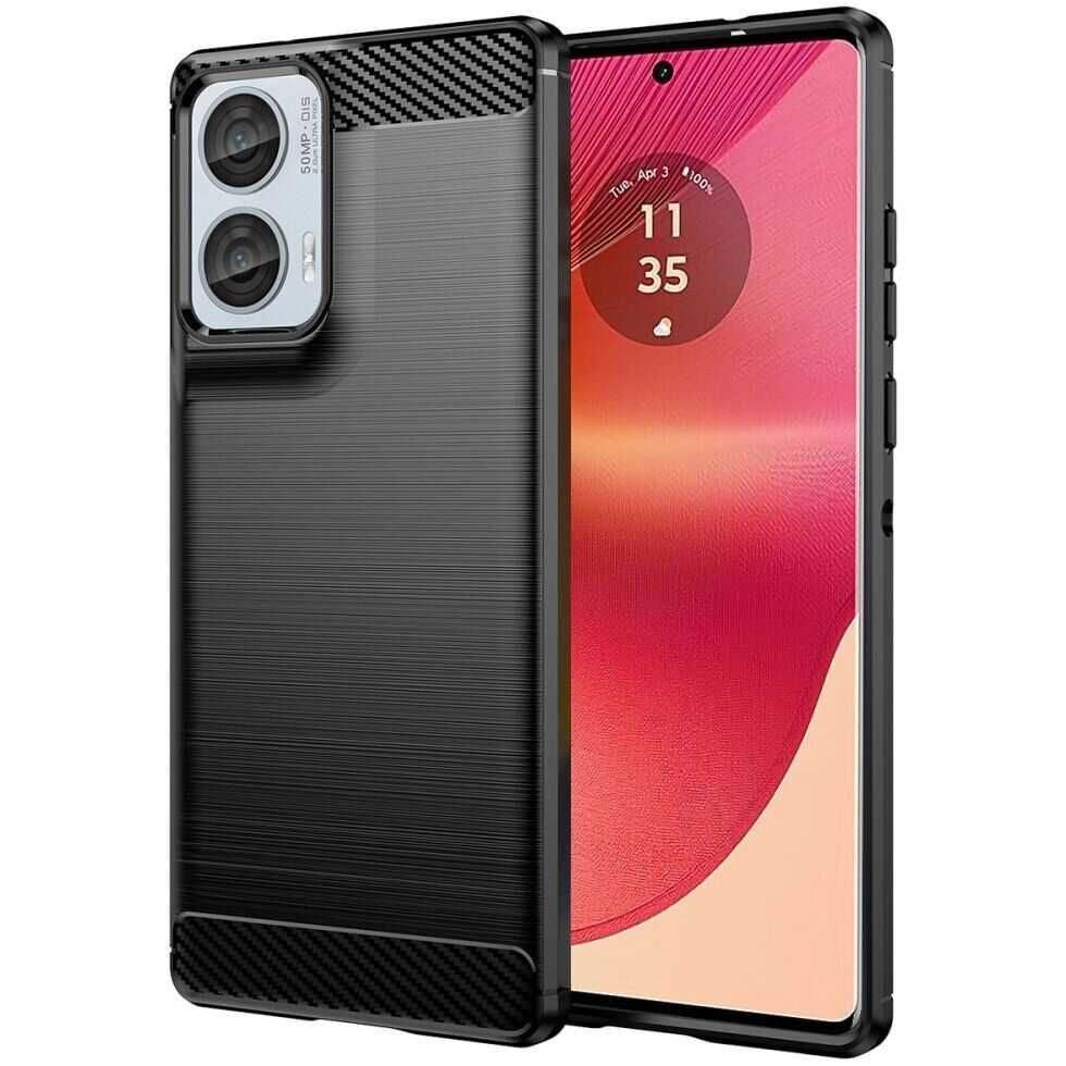 Противоударный чехол бампер для Motorola Edge 50 Fusion карбон 2 цвета