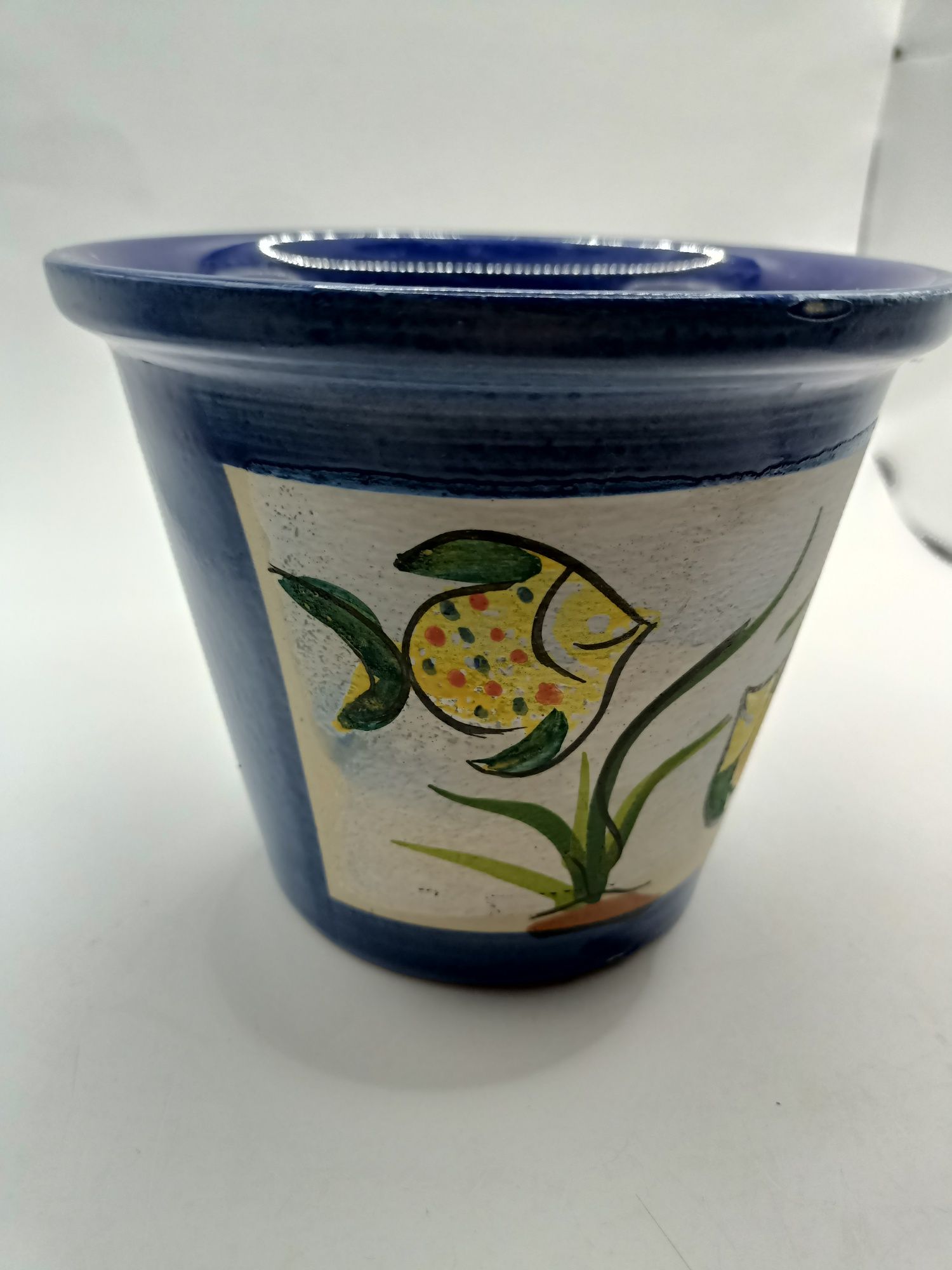 Doniczka osłonka ceramiczna z rybkami GERMANY glasur keramik