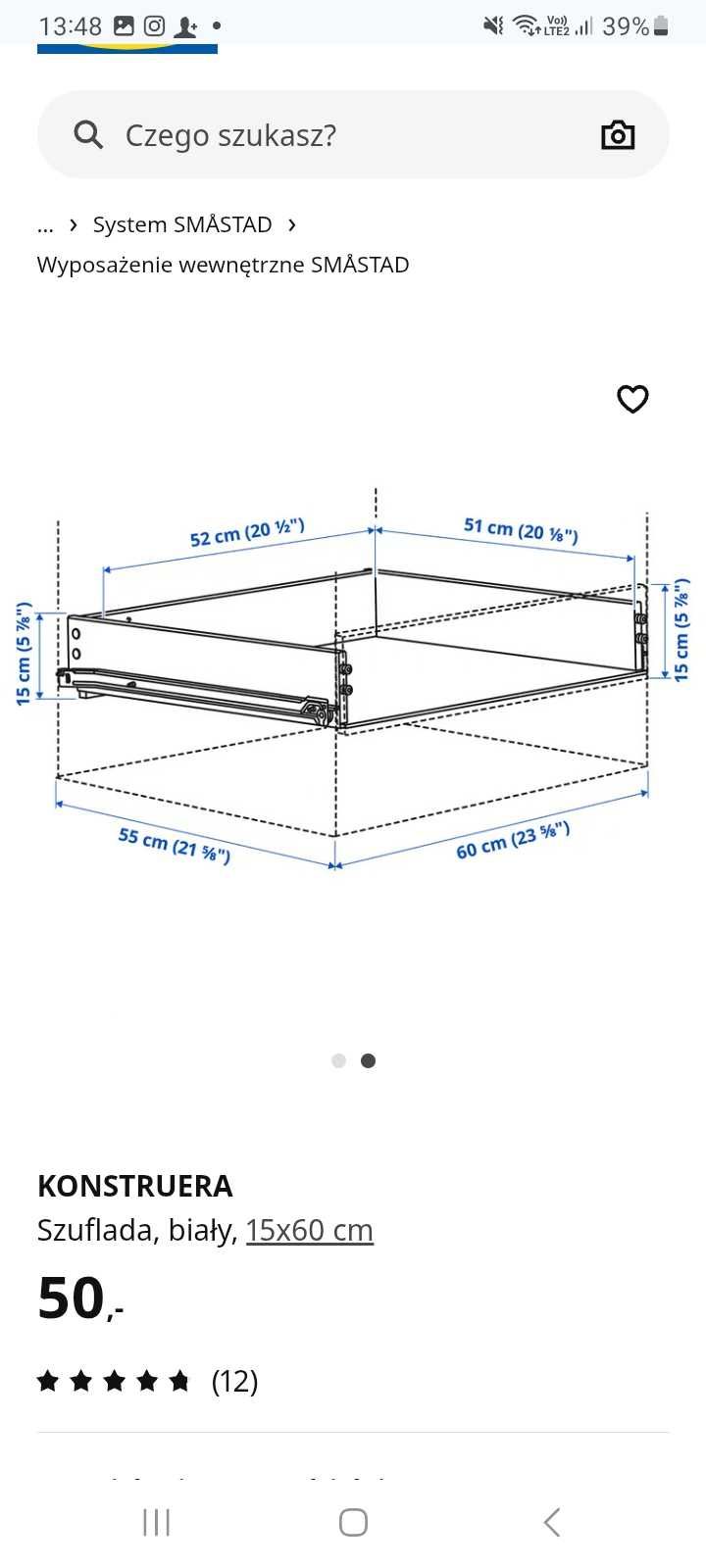 Szuflada Ikea Smastad