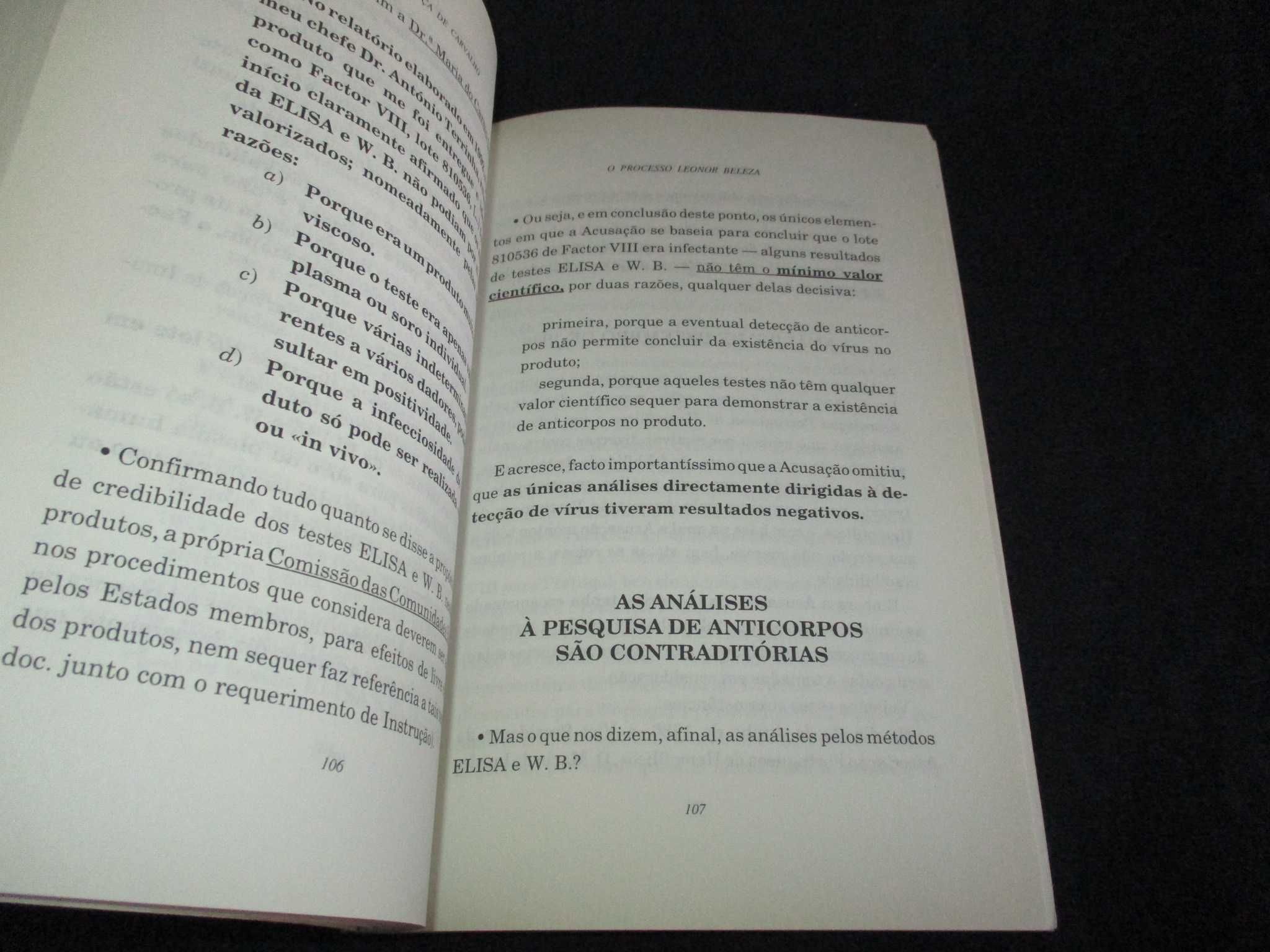 Livro O Processo Leonor Beleza Proença de Carvalho
