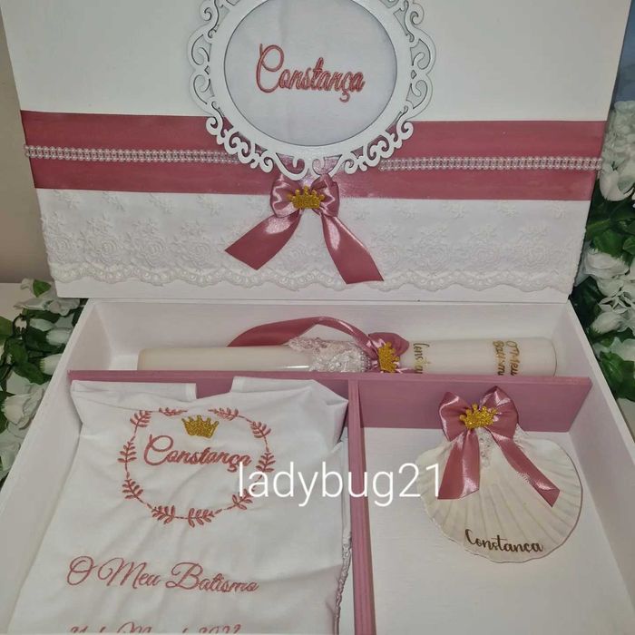 Conjuntos de batismo personalizados, livros honra, toalhas banho