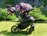 Wózek Cavoe Axo Style 2w1 La Rose + adaptery, stan jak nowy