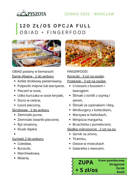 Catering Wrocław Osiemnastka Wesele Urodziny Komunia Stypa Chrzciny