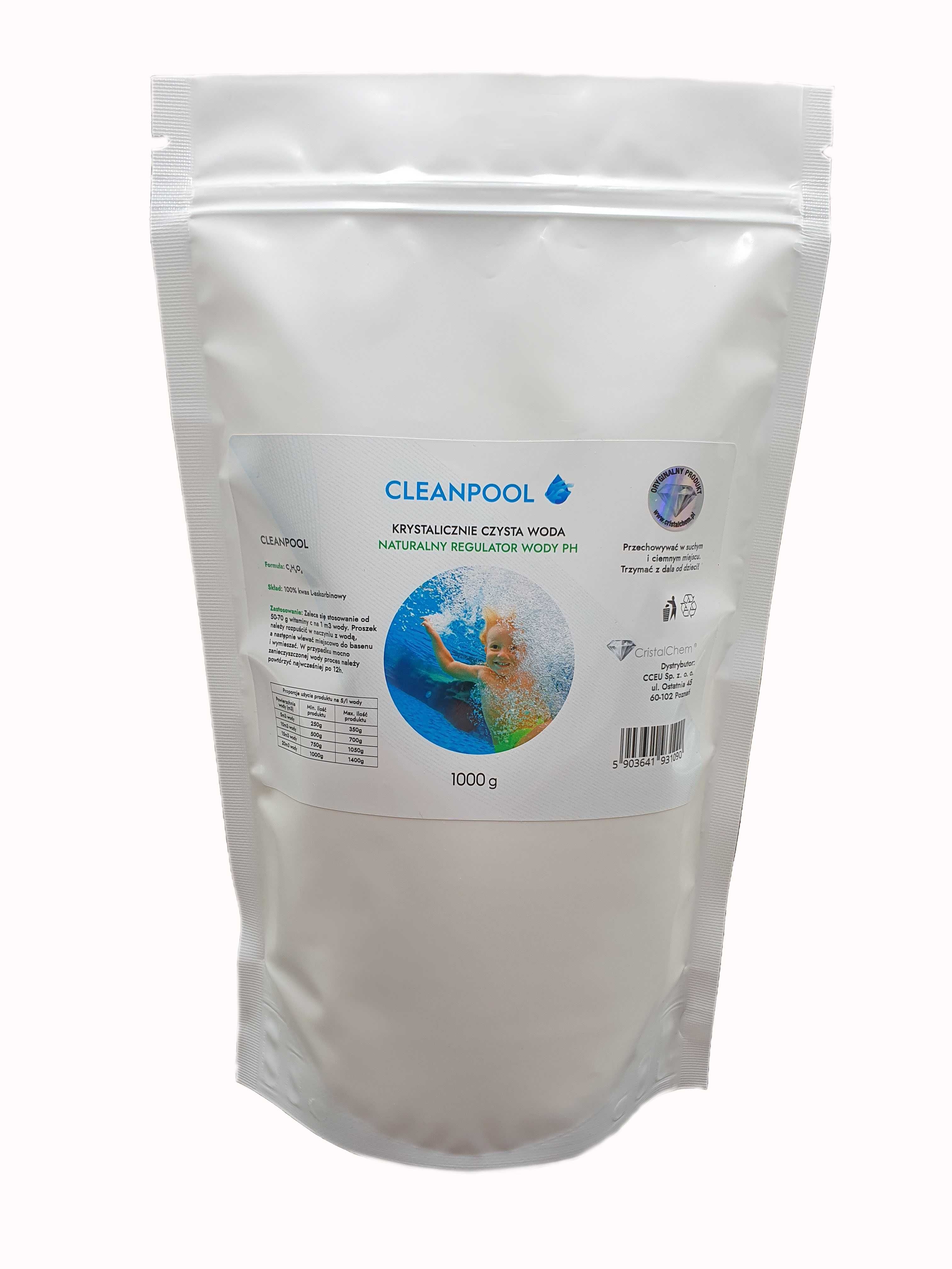 Cleanpool 1000g - Witamina C - Naturalny Regulator Wody PH do basenu