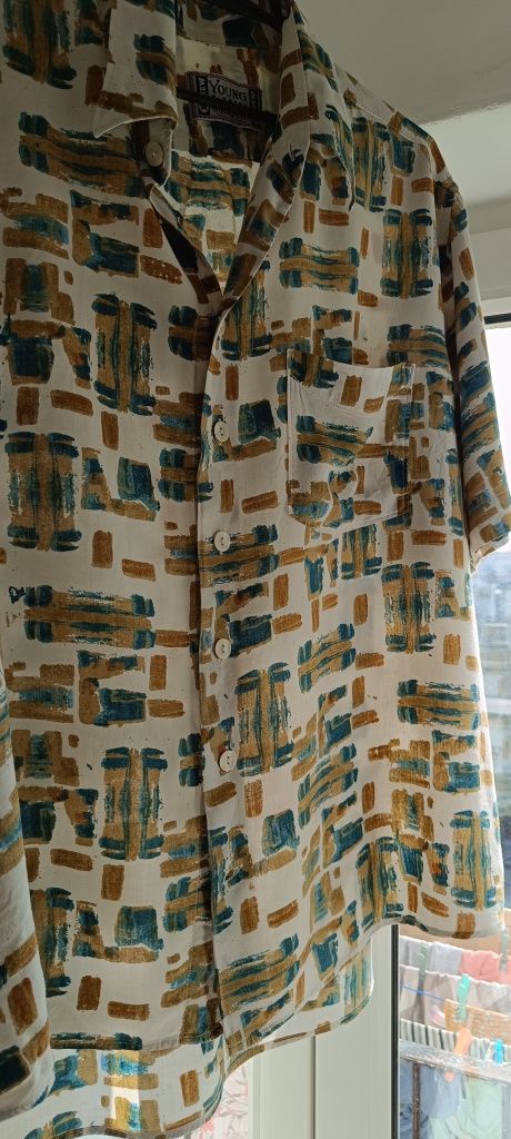 Koszula New Young Line SeidenSticker retro, vintage abstract print,