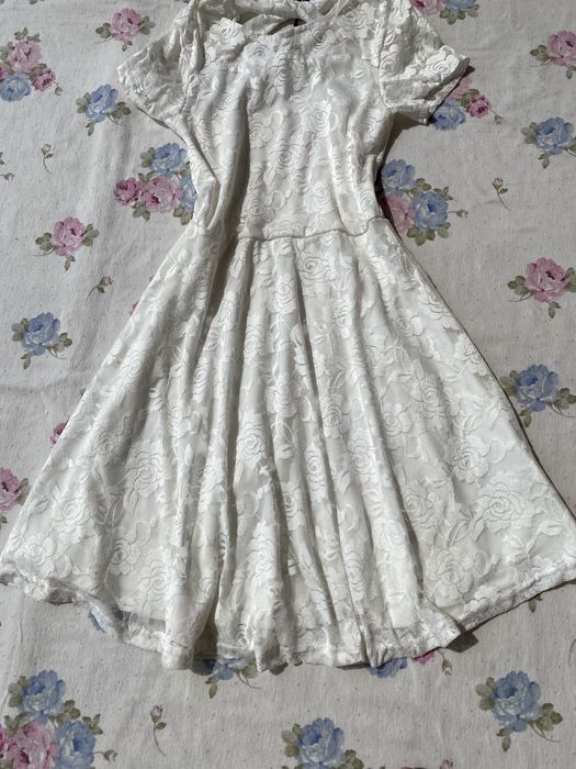 Biała sukienka krótka koronkowa XXS 32 XS 34 nowa coquette