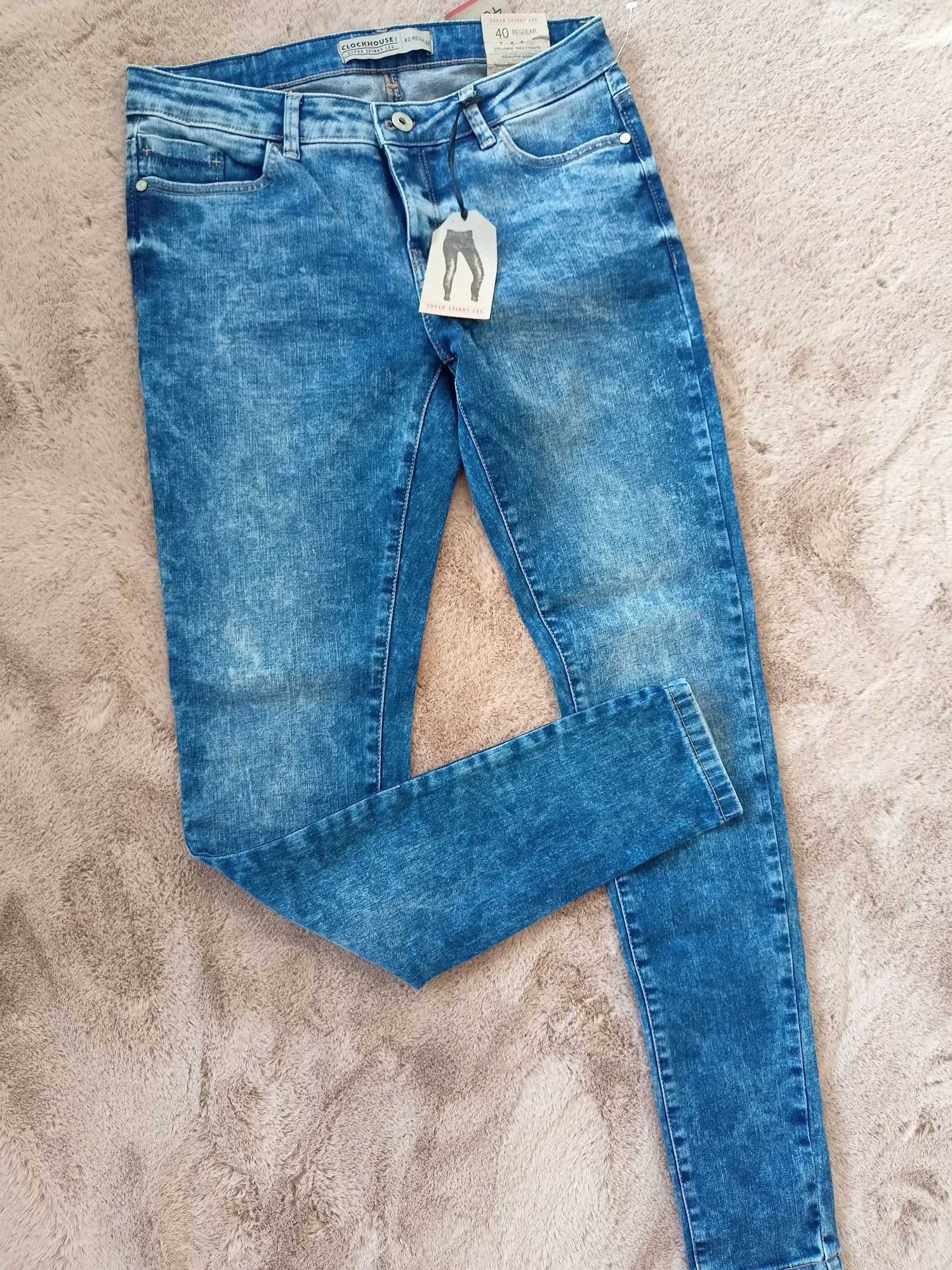 Super skinny spodnie CLOCKHOUSE rozm. 40 regular (L) Jeansy