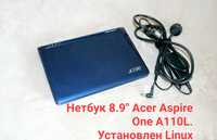 Нетбук 8.9" Acer Aspire One A110L.Установлен Linux