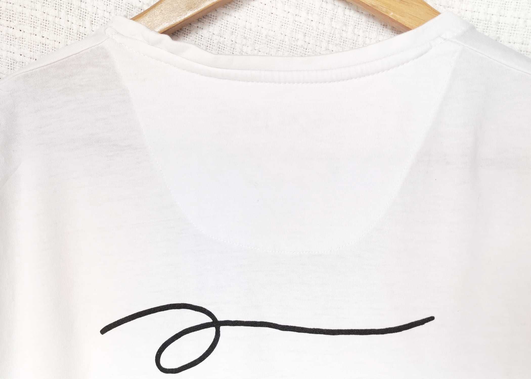 Biała męska koszulka T-shirt z nadrukiem gentleman minimal