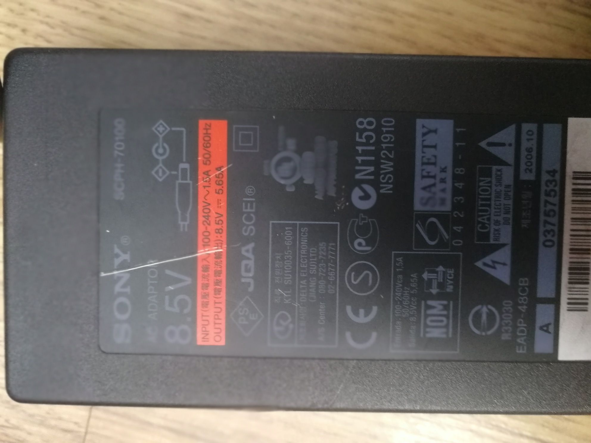 Oryginalny zasilacz PlayStation 2 slim + kabel zasilający