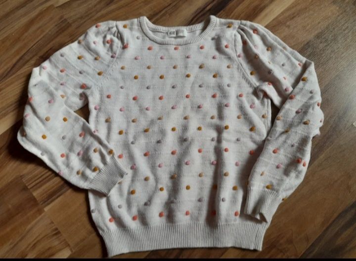 H&M swetr w kropki rozmiar 134/140