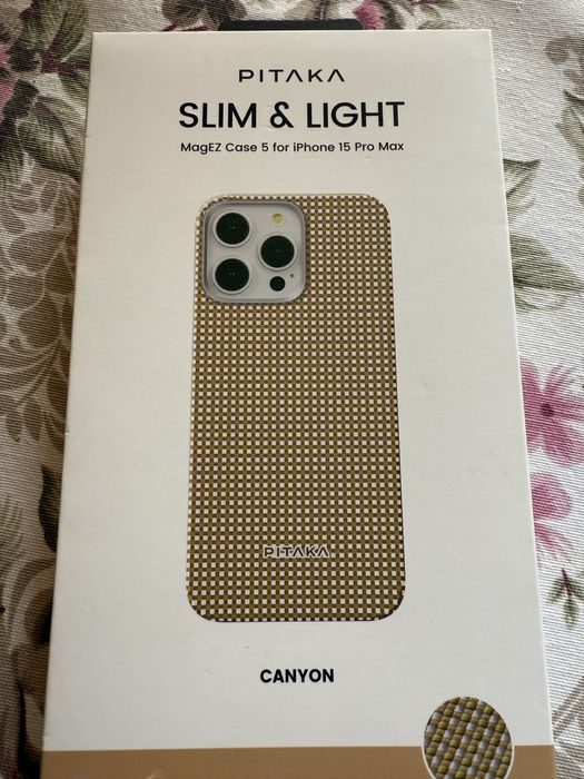 Чехол  Pitaka Tactile WoveCase  iphone 15 pro max  likenew 40$
