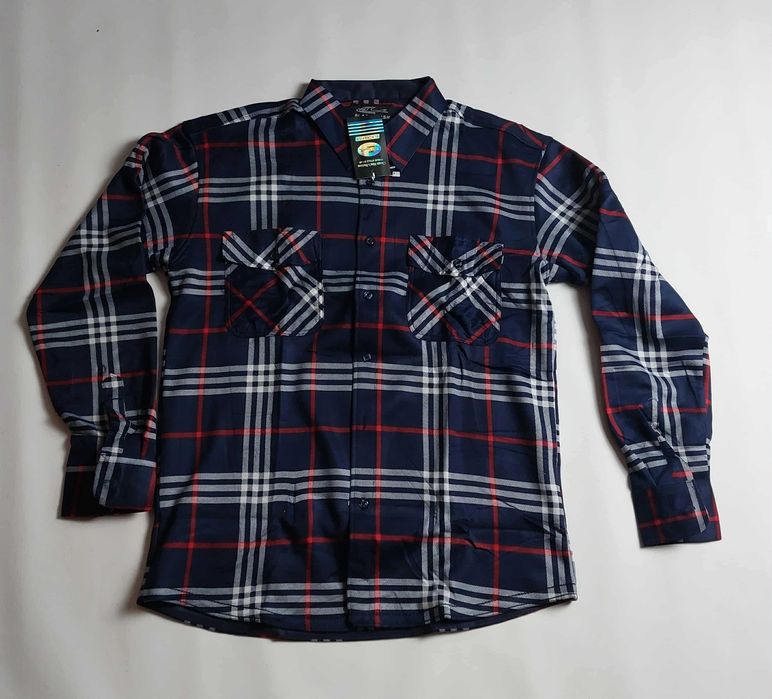 Męska koszula w kratę ciepła ocieplana polarem r. 3XL 44/45 Black&Fish