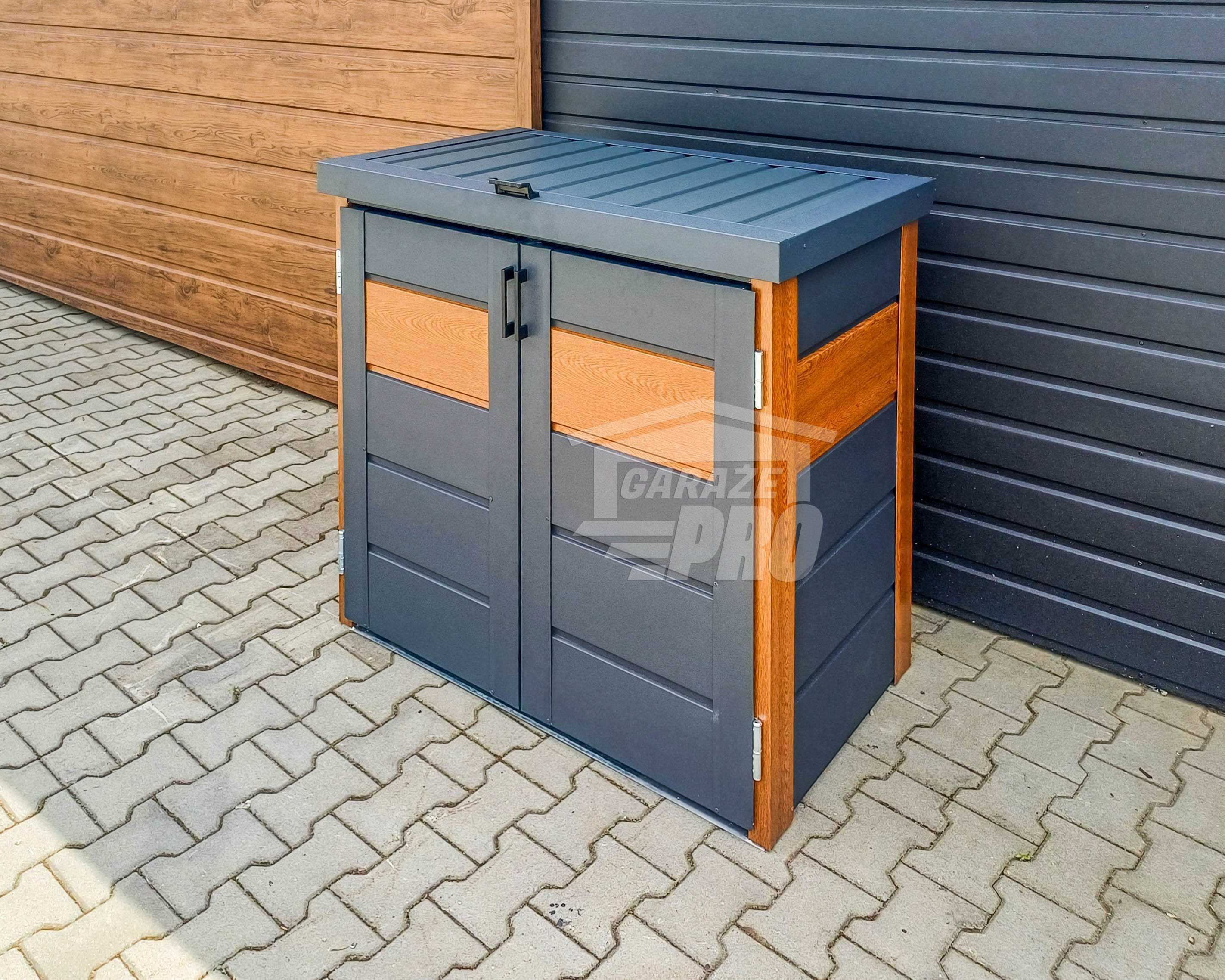 Zabudowa koszy na śmieci wiata obudowa 120x65x110 cm 2x120L GP509