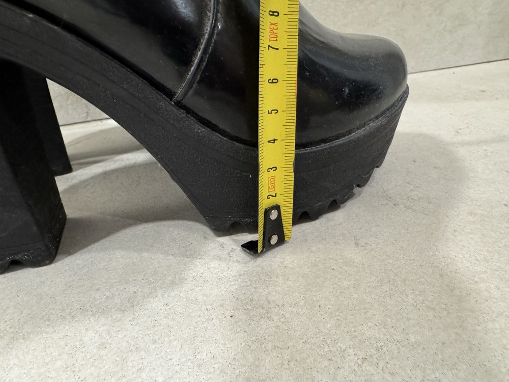 Buty koturny na koturnie platformie czarne mega wygodne 37,5 24,3 cm