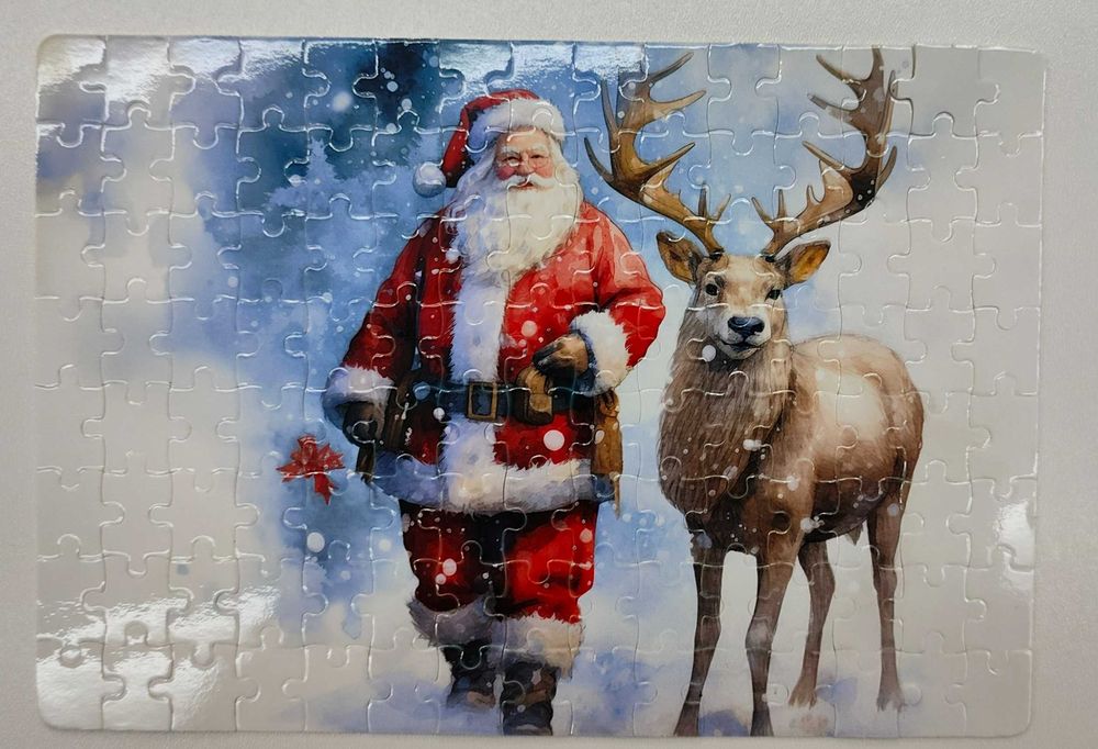 Puzzle świąteczne Boże Narodzenie Mikołajki 120el. A4 Mikołaj