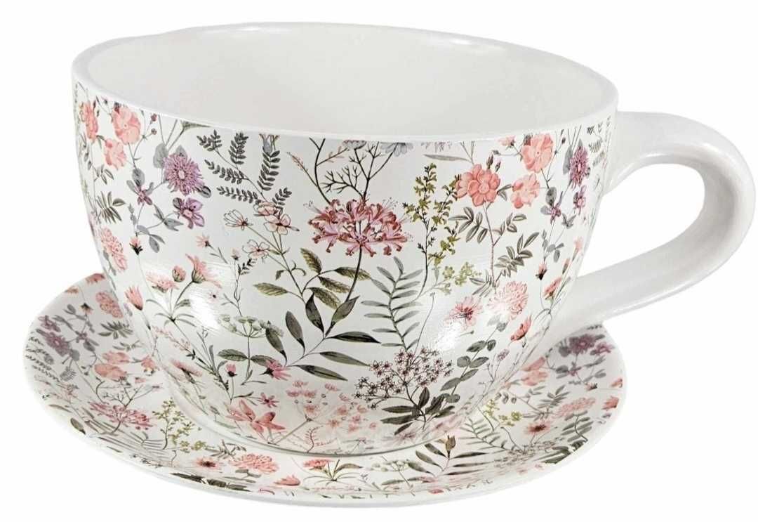 Filiżanka doniczka osłonka średnica 20cm NOWA