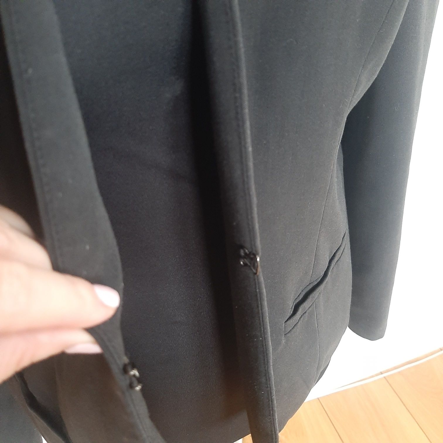 Grafitowy taliowany żakiet z bufkami Kim Kardashian m-xl