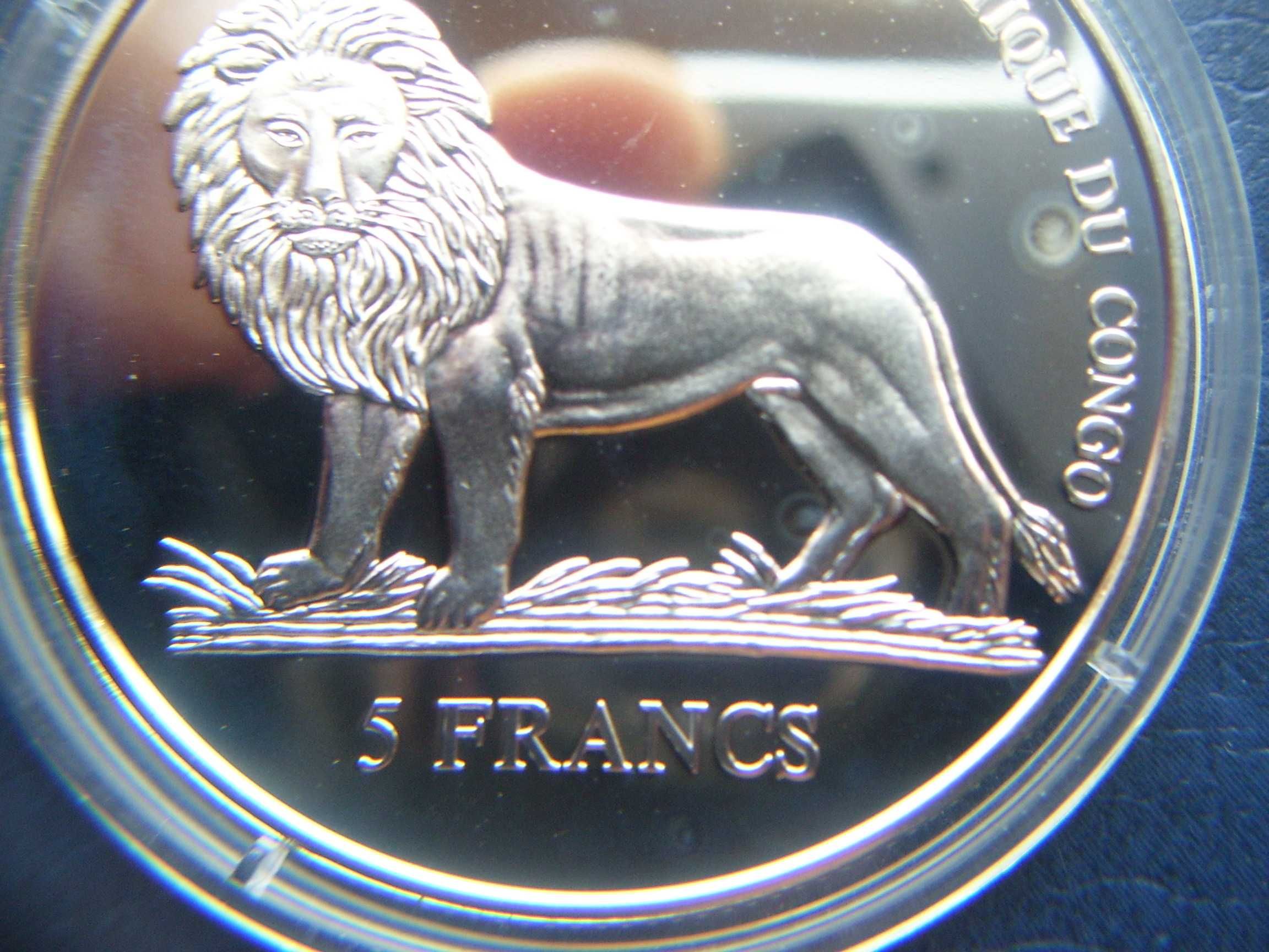 Stare monety 5 frank 2004 Kongo Wizyta Papieżą