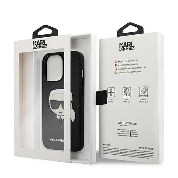 Pokrowiec Karl Lagerfeld Saffiano dla iPhone 13 Pro - Czarny