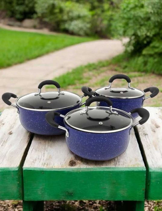 Набір каструль з кришками якісний посуд з антипригарним покриттям