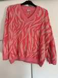 Sweter zebra różowy sweterek zwierzęcy wzór sweter oversize