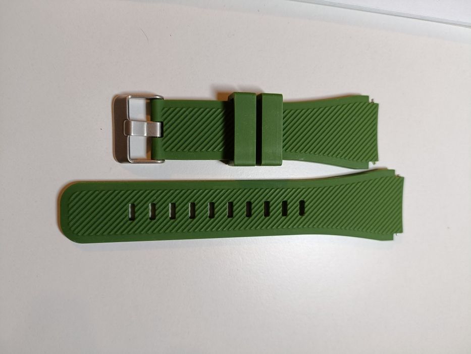 Pasek do zegarka silikonowy uniwersalny r.22 mm zielony gruby