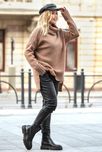 Golf damski oversize Camel nowość Sploty