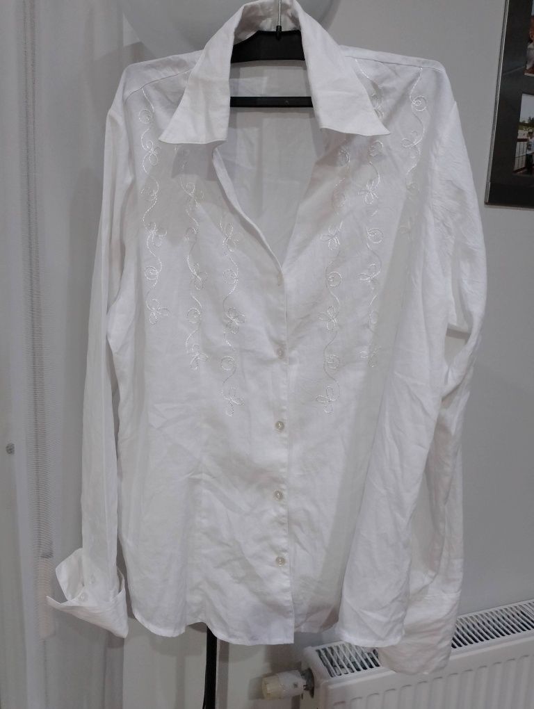 Biała damska koszula XL hafty