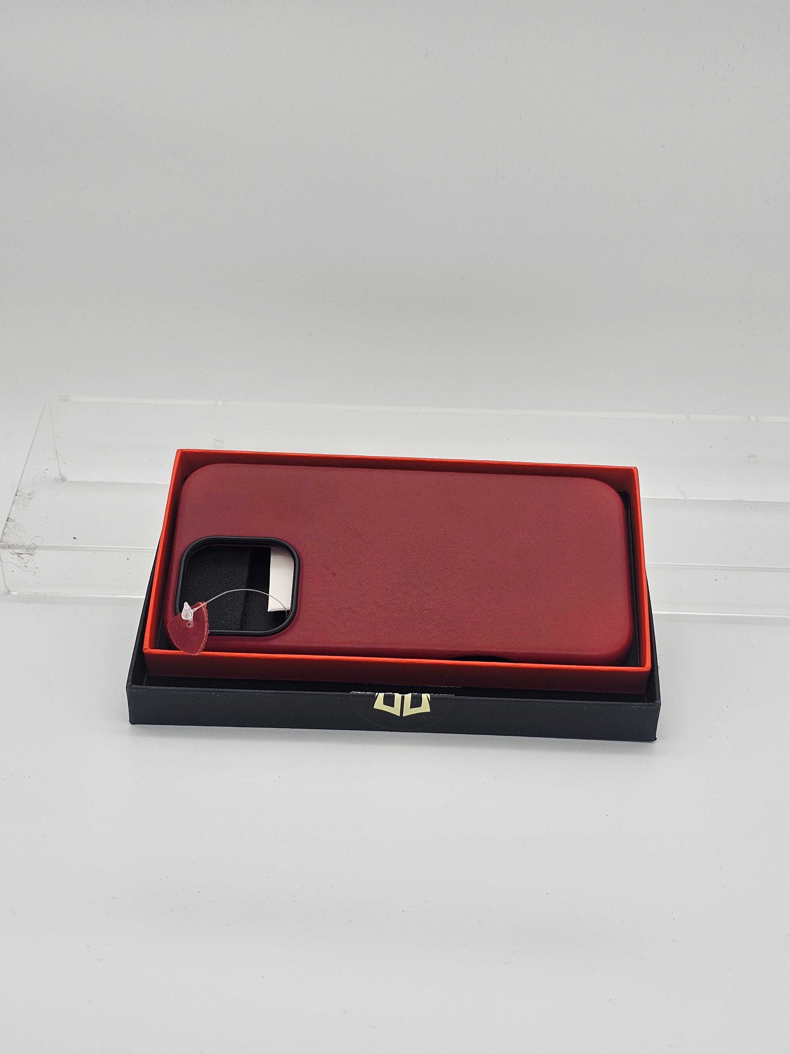Capa d Couro p/ iPhone 16 Pro Max Vermelha com wireless Charging