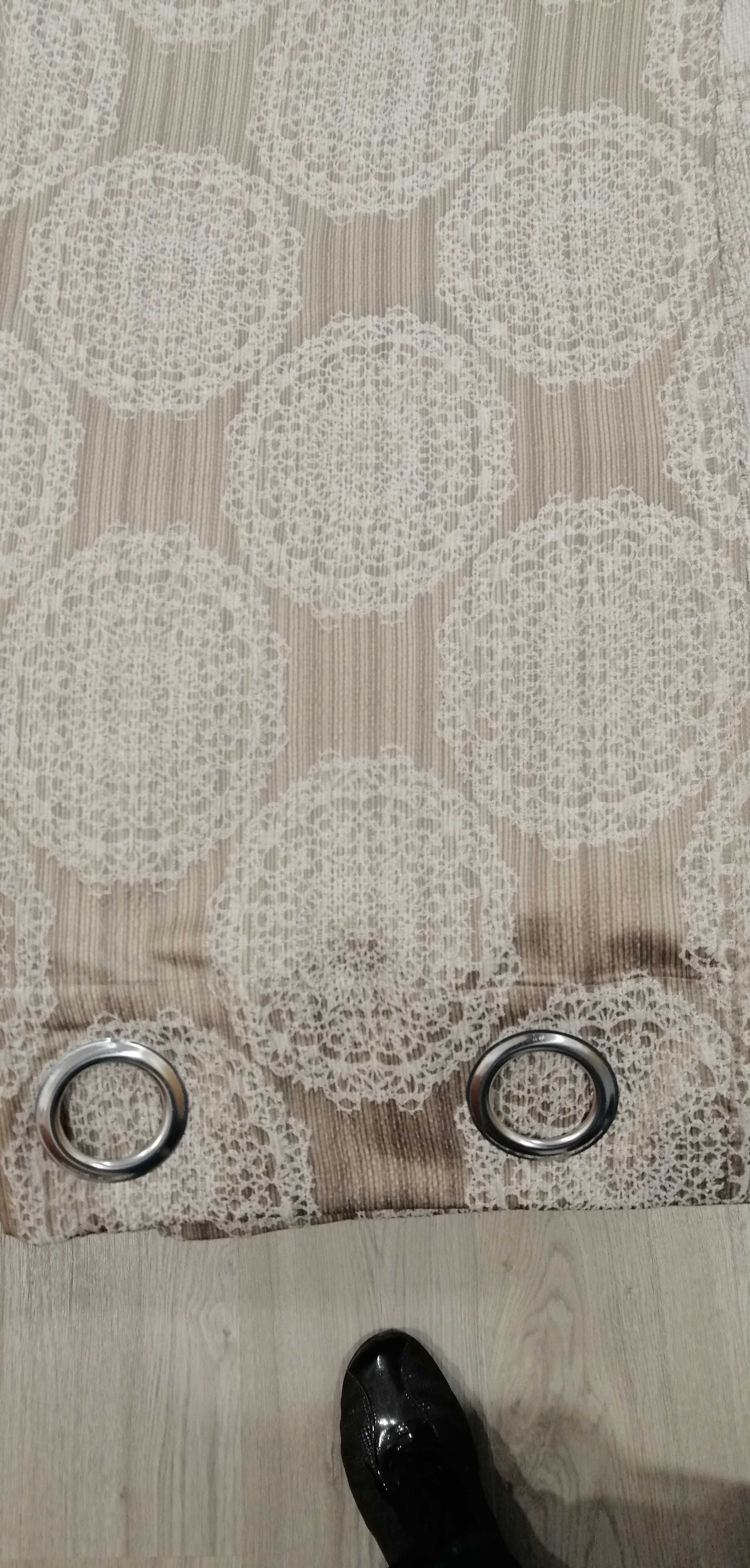 4 cortinas castanho e prateado
